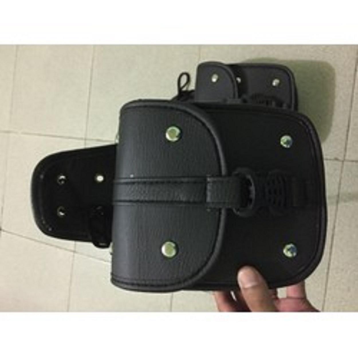 Túi Da MiNi size nhỏ treo bên hông xe máy bộ 2cai(Kt:16x18x8)