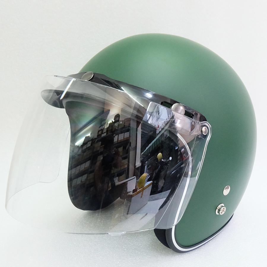 [HCM]MŨ BẢO HIỂM 3/4 MÀU XANH LÍNH KÈM KÍNH FULLFACE