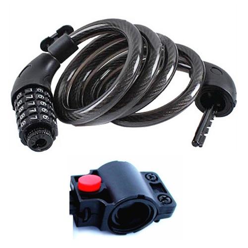 Khóa dây xe đạp 5 số dài 1.2m đổi được mã