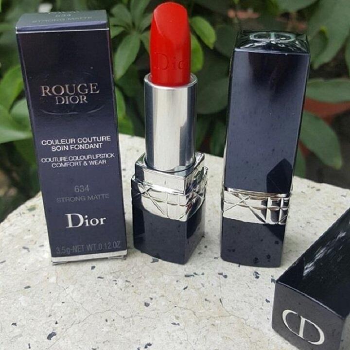 Son Dior Rouge 634 Strong Matte sắc đỏ cam sống động rực rỡ