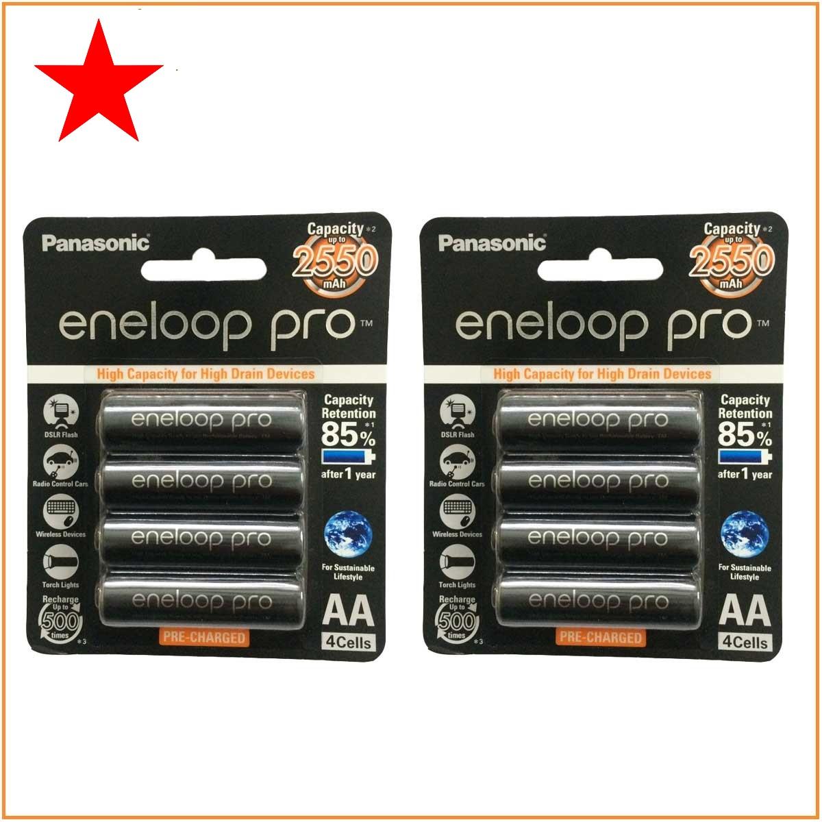 Combo 2 vỉ pin sạc aa panasonic eneloop 2550mah