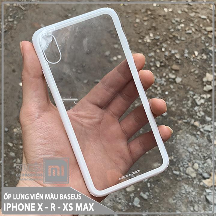 Ốp lưng dùng cho iphone x/xs - xr - xs max trong viền màu baseus 3 màu