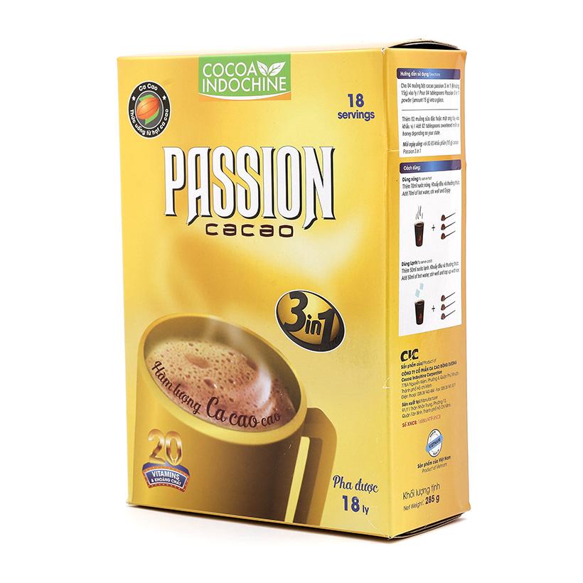 Bột Cacao sữa hoà tan Passion 3 in 1 - Hộp 285g