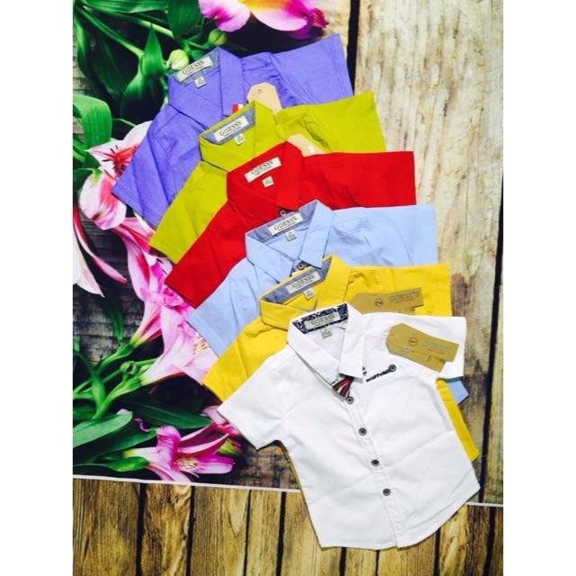Áo sơ mi ngắn tay bé trai, chất cotton đẹp, mịn, mát