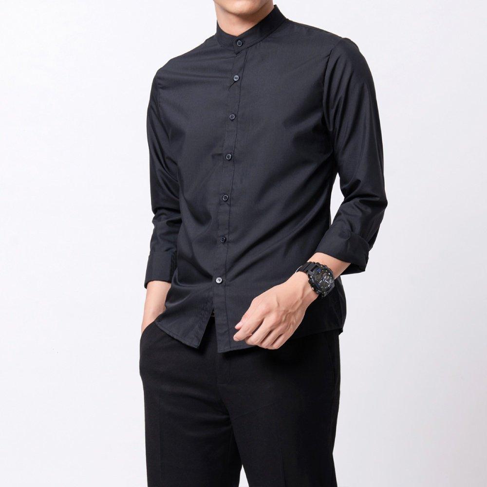 Áo sơ mi cổ trụ đẹp nhiều màu, sơ mi nam cổ tàu chống nhăn loại đẹp