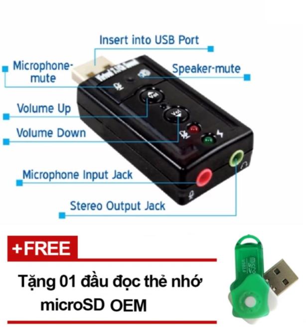 Card sound âm thanh 3d laza taiwan 7.1 + đầu lọc thẻ nhớ