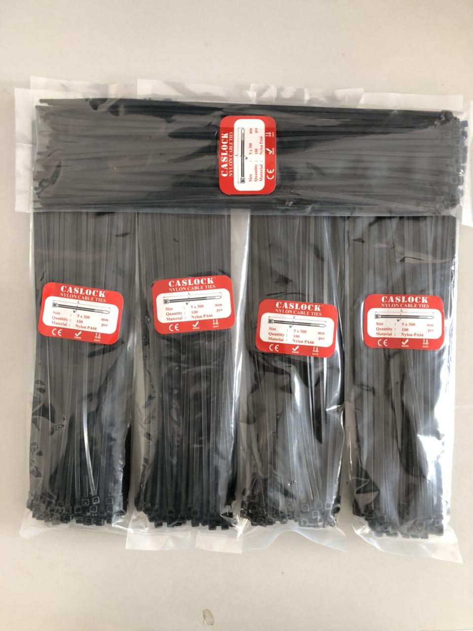 COMBO 5 Bộ 80 sợi Dây Rút Nhựa Màu Đen Khóa Siêu Chắc Size 5*300