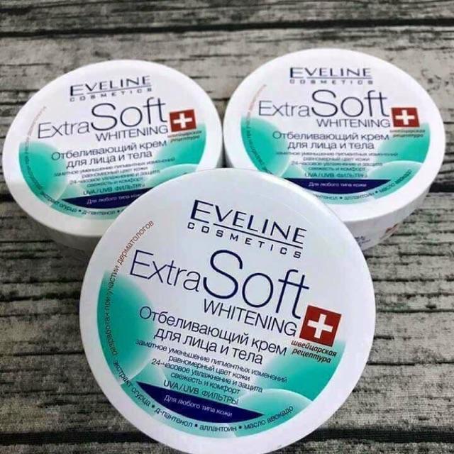 Kem dưỡng ẩm làm trắng da mặt và toàn thân Eveline Soft Whitening Ba Lan 200ml