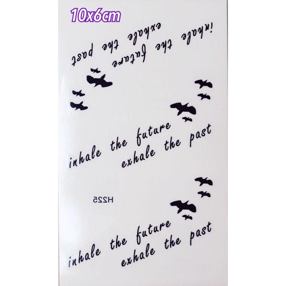 [HCM]Combo 5 tấm hình xăm dán tattoo chữ ký chim bay tuyệt đẹp 10x6cm (Một tấm gồm nhiều hình. Mua 2 combo tặng 2 tấm mini xinh)