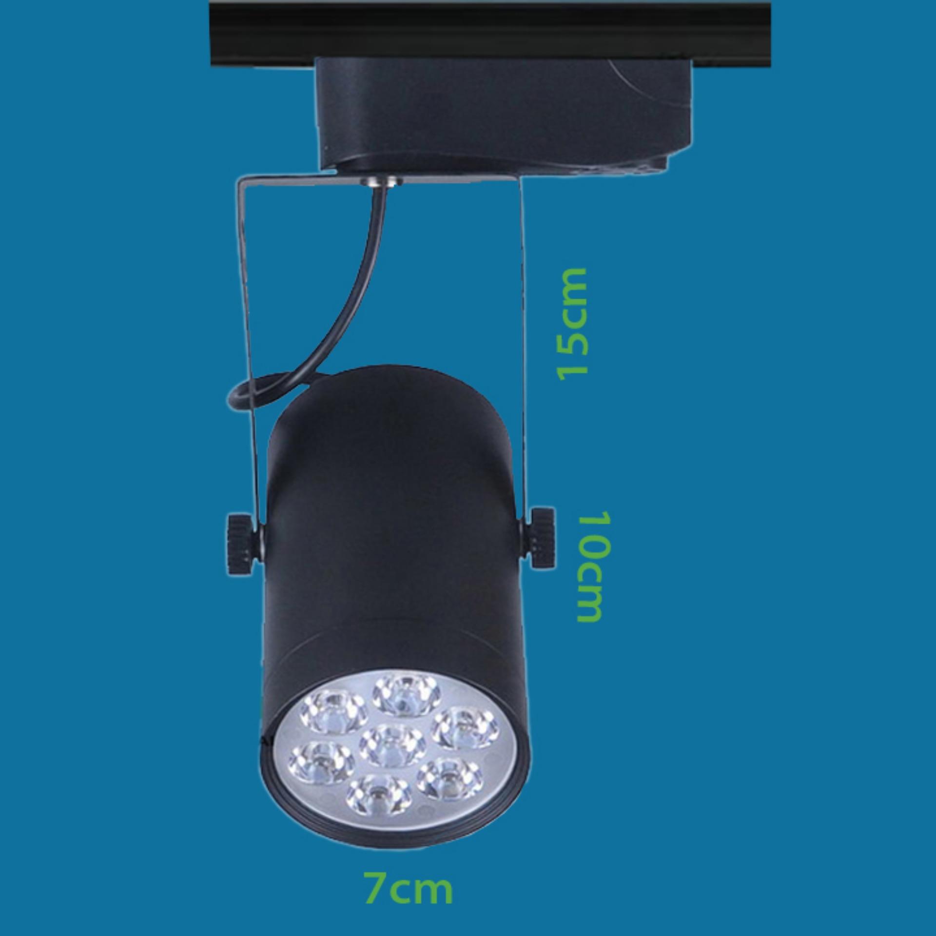 Đèn led rọi thanh ray mắt ếch 7w vỏ đen ánh sáng trắng