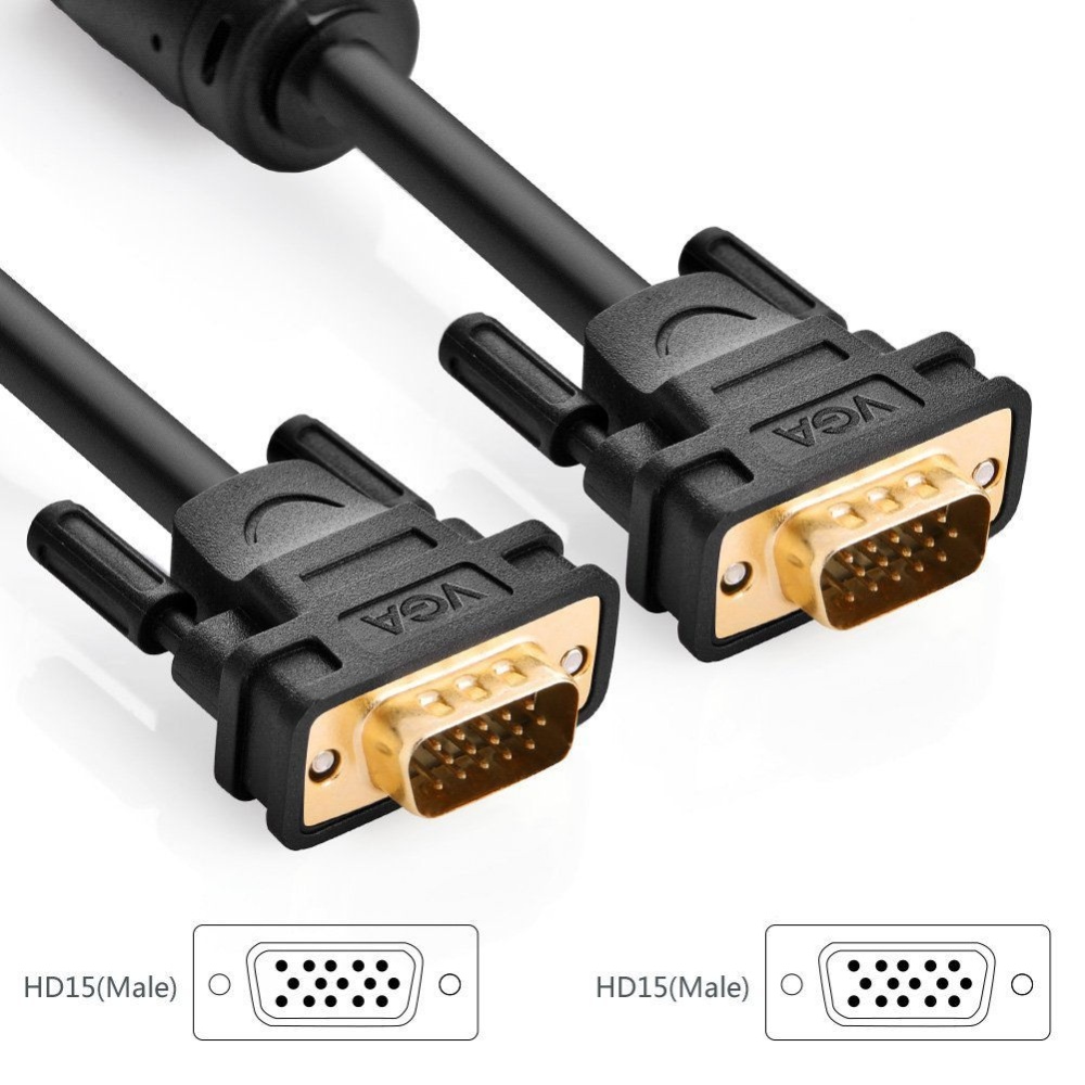 Dây cáp kết nối VGA HDB 15 đực sang HDB 15 đực 2M UGREEN VG101 VG105 Dây cáp kết nối VGA HDB 15 đực sang HDB 15 đực 2M UGREEN VG101 VG105