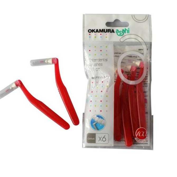 Bàn chải kẽ răng cao cấp Nhật dạng chữ L - Okamura (Japan)