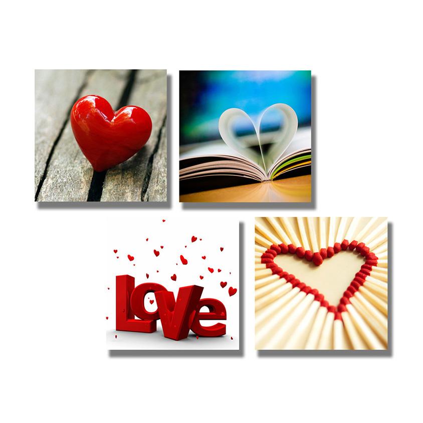 Bộ 4 khung tranh Saigonposter Love D12A