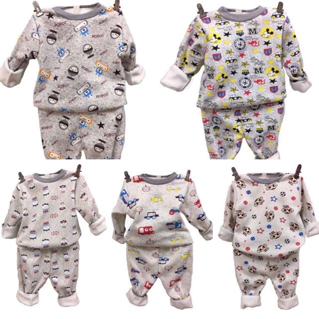 Combo 2 Bộ nỉ lót lông cho bé trai-8-10kg