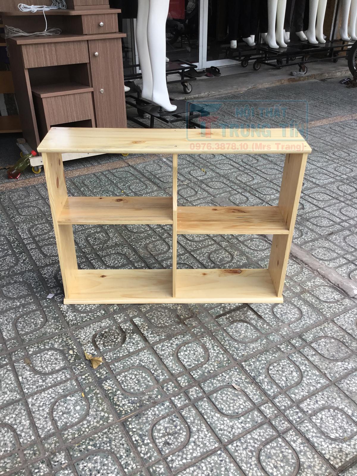 Giá sách treo tường gỗ ngang 80 cm tự nhiên