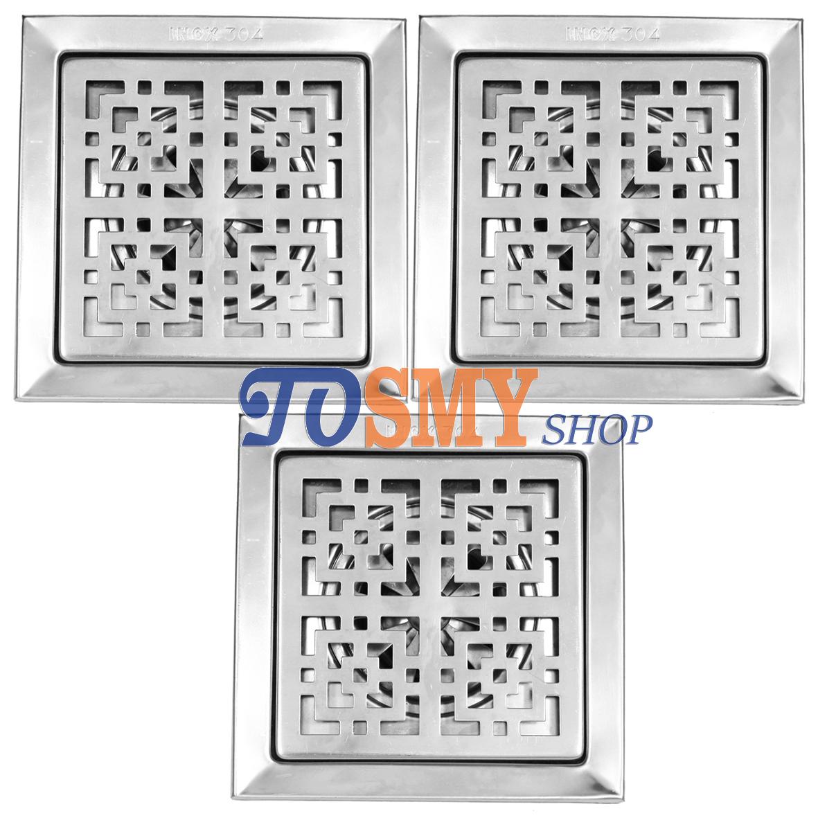 Bộ 3 hố ga thoát sàn inox 304 chống hôi 15x15cm hg05 phi 60