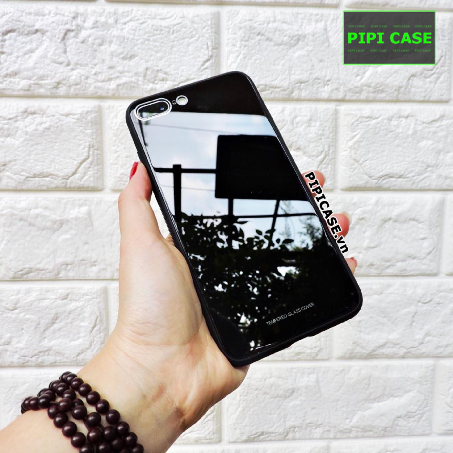 Ốp lưng iphone 7 plus pipicase glass màu đen