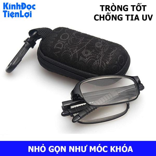 Giá bán Kính lão 1.5 độ Kính đọc gập gọn có bao đựng - Kính đọc sách Tròng kính tốt 1.5 độ