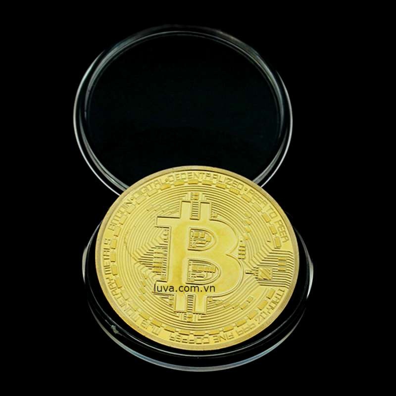 Đồng tiền bitcoin mạ vàng