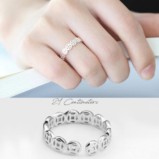 Nhẫn Kim Tiền Free size Bạc 925 Free Size