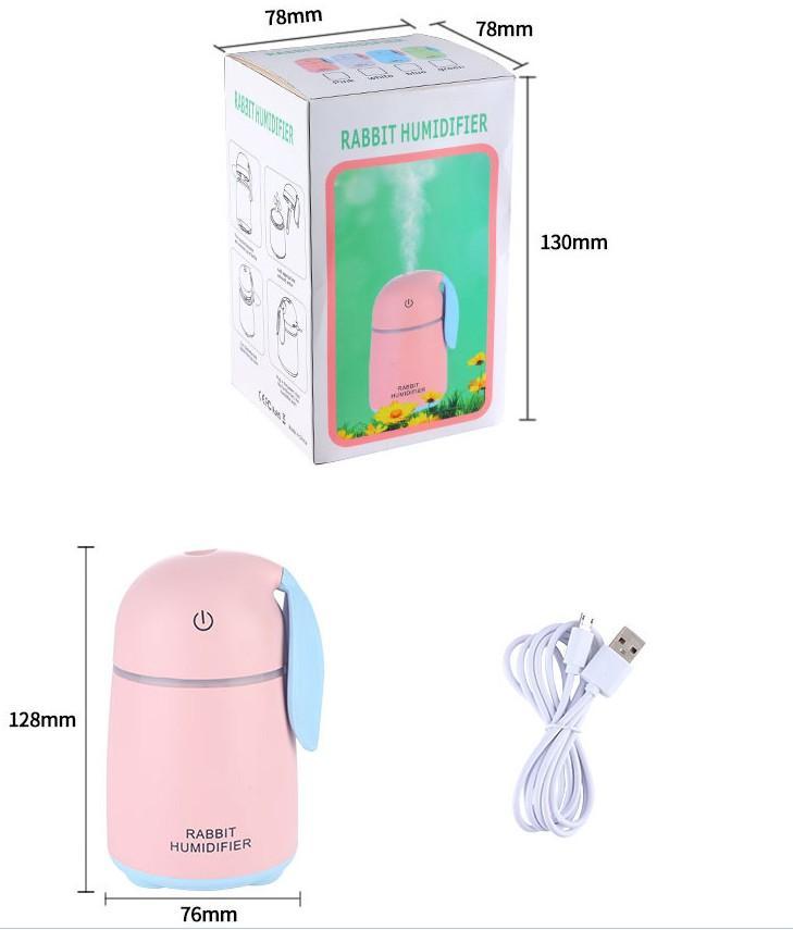 Máy Xông Tinh Dầu, Phun Sương Cao Cấp Rabbit Humidifer Hình Con Thỏ (Màu hồng)