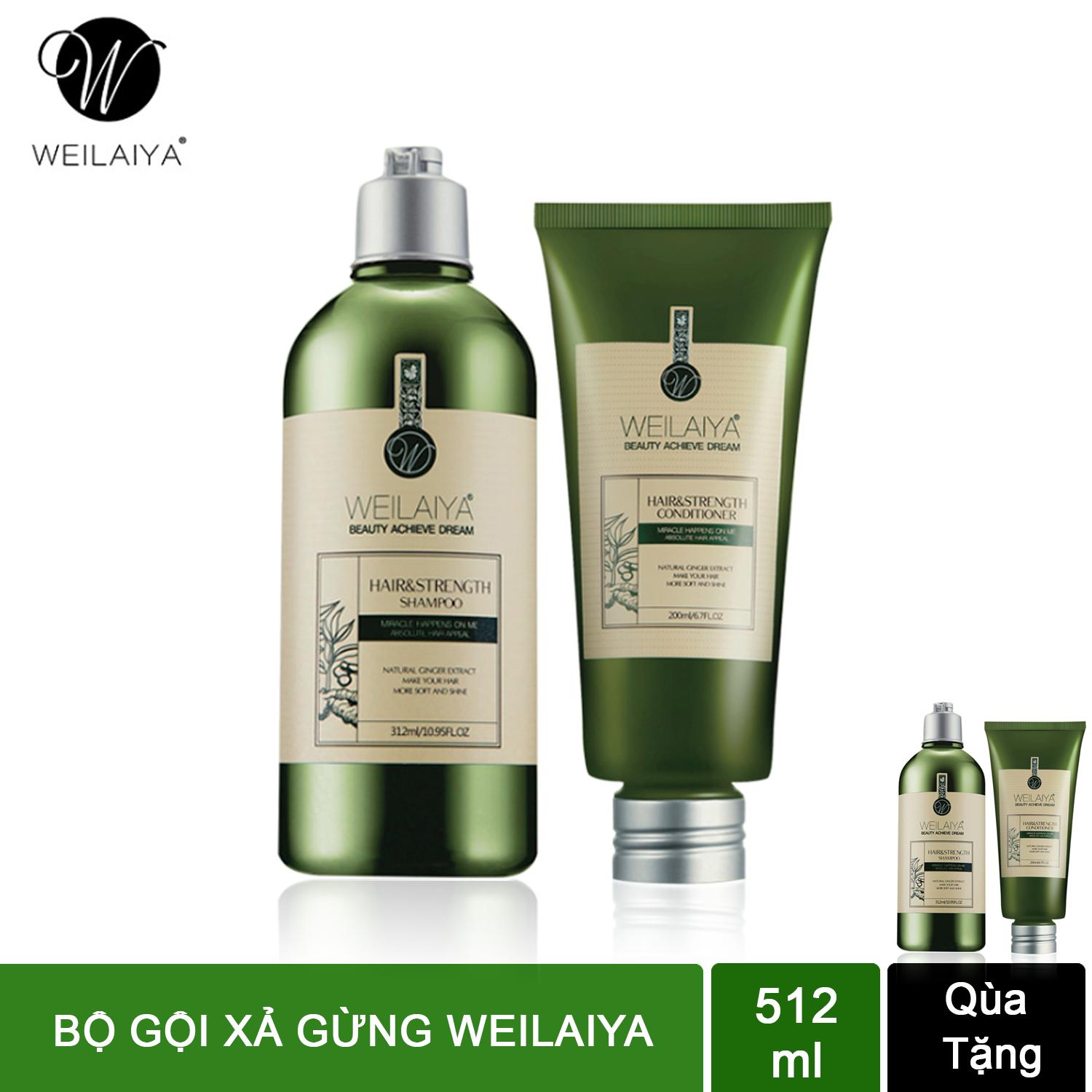 Combo Bộ Gội Xả Gừng WEILAIYA Trị Rụng Tóc - Sạch Gầu + Tặng sét mini ( Gốc )