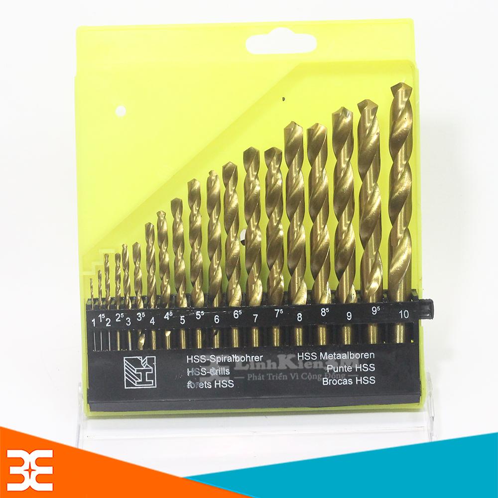 Bộ mũi khoan 19 mũi vàng từ 1mm-10mm