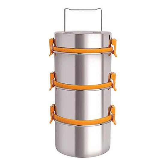 Camen (cặp lồng) Zebra Smart lock II Thái Lan-12cm, 3 ngăn, có thể tháo rời ngăn-150235 màu cam. Nhập khẩu Thái Lan, inox 304 cao cấp siêu bền, tuyệt đối an toàn cho sức khỏe