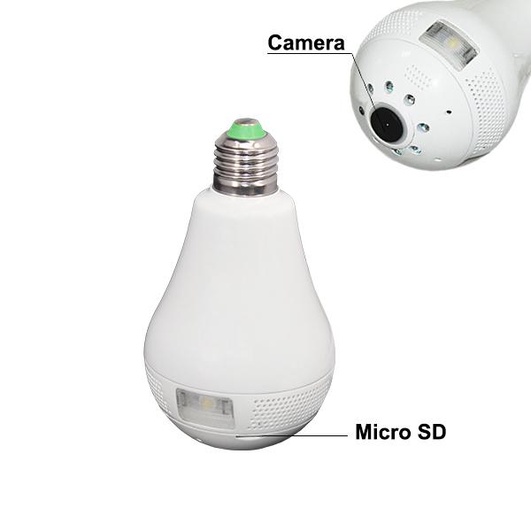 Camera wifi hình bóng đèn Panorama 360 Full HD