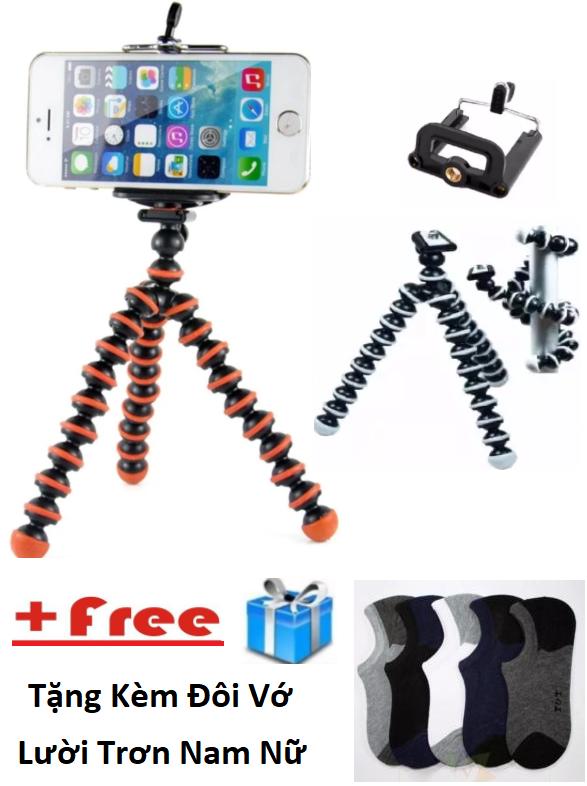 Giá đỡ 3 chân bạch tuộc cho điện thoại + Tặng kèm đôi vớ lười nam nữ