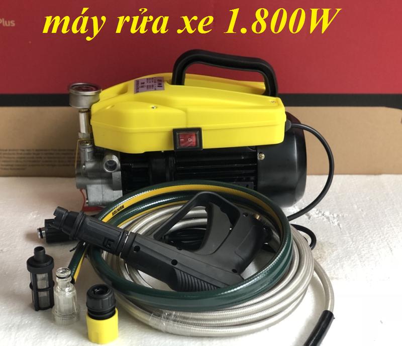 Máy rửa xe áp lực cao T10 1800W - Máy rửa xe mini gia dình công suất mạnh - Tặng đầy đủ phụ kiện