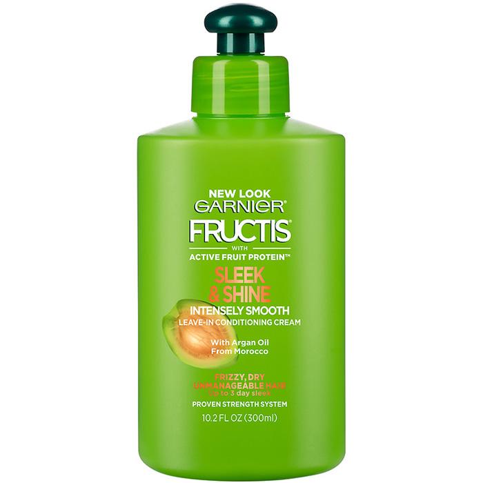 [HCM]Kem dưỡng tóc có bổ sung tinh dầu Argan giúp mượt tóc Garnier Fructis Sleek & Shine Intensely Smooth Leave-In Conditioning Cream 300ml (Mỹ)