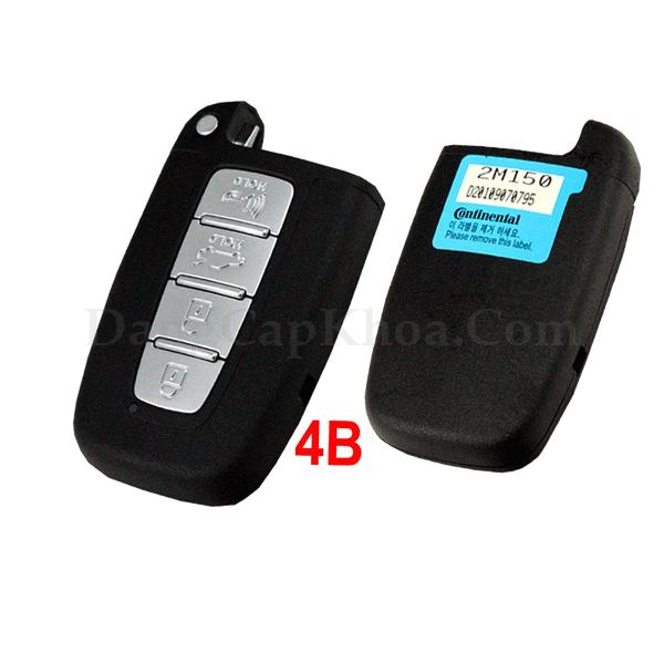 Bao da chìa khóa đen viền đỏ cho khóa thông minh 4 nút xe Huyndai