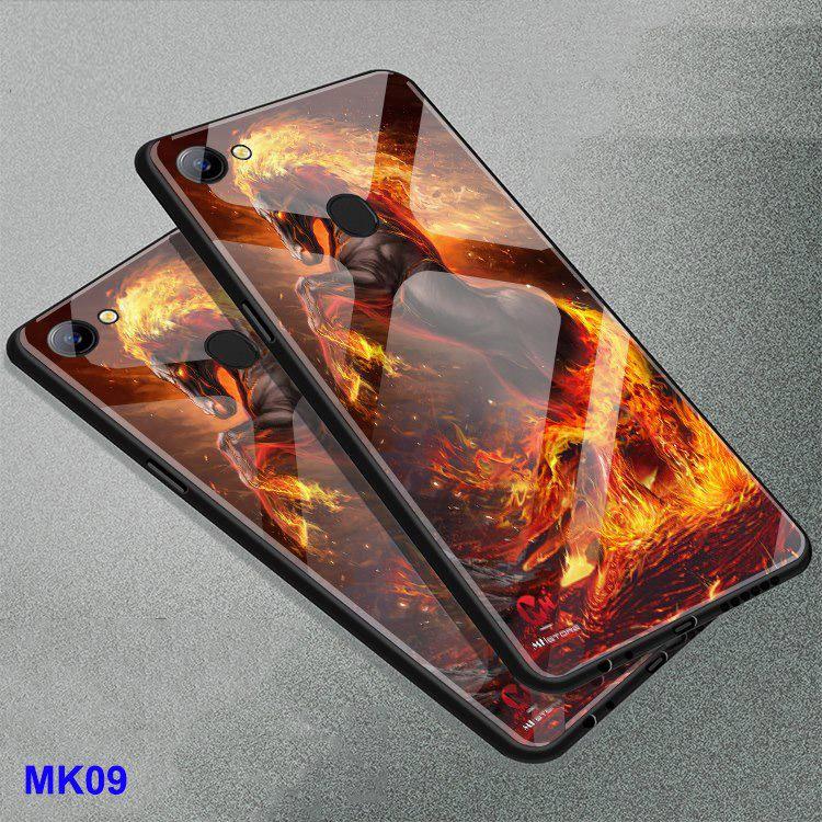 Ốp lưng OPPO F5 in 3D hình ngựa mặt lưng kính cường lực sáng bóng