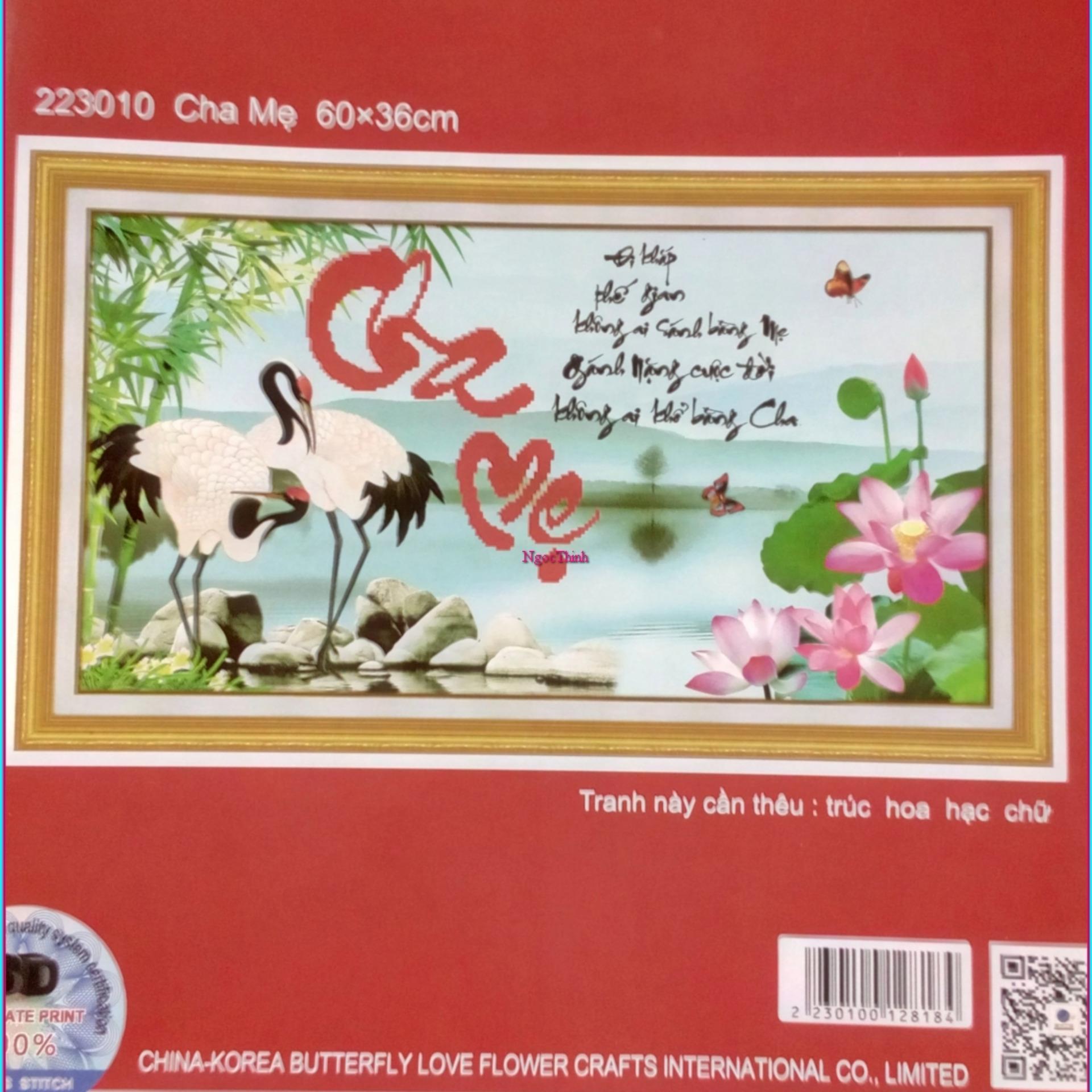 Tranh thêu chữ thập cha mẹ dlh-223010-siêu thị tranh thêu