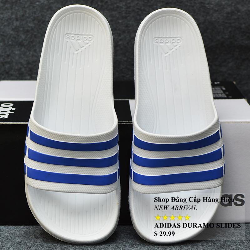 Adidas_ duramo authentic màu trắng sọc xanh dương