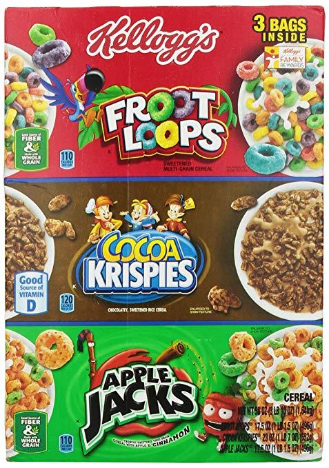 Bánh ngũ cốc Kellogg's Froot Loops, Cocoa Krispies, Apple Jacks