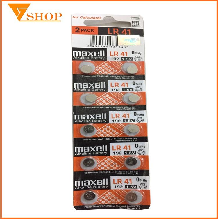 10 viên pin LR41Maxell  , Ag3
