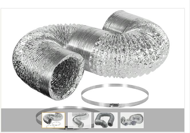 ỐNG GIÓ BẠC MỀM KHÔNG BẢO ÔN ĐƯỜNG KÍNH D100 độ dài 7MD/ỐNG