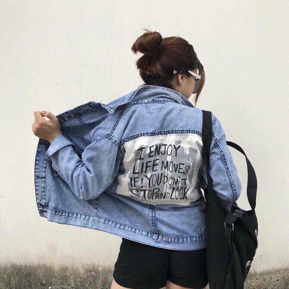 Áo khoác jean nữ form rộng cao cấp thời trang skyfashion m11