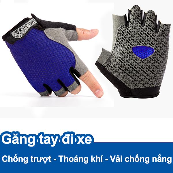 Găng tay nam, bao tay nam đi xe cụt ngón chống trượt, vải chống nắng, thoáng khí UVX
