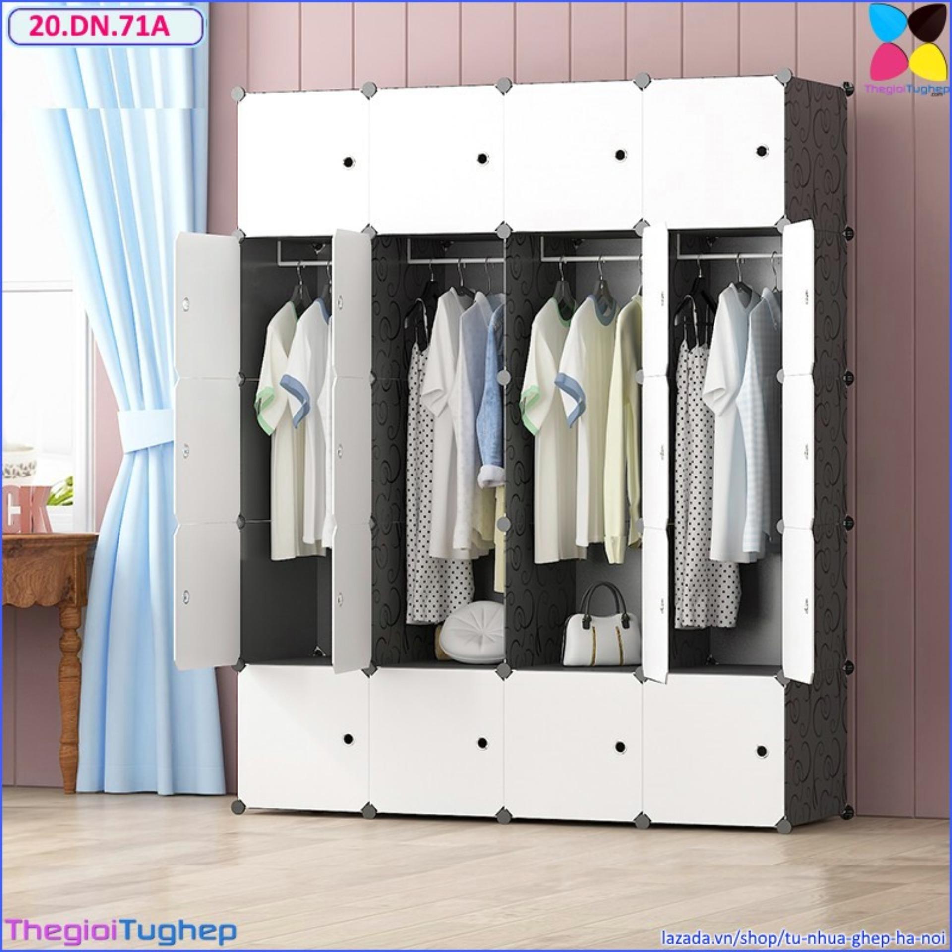 Tủ nhựa ghép 20 ô, cánh trắng -20.dn.71a