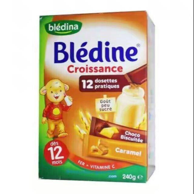 Bột lắc sữa tăng cân bledina chia túi mix vị chocola caramel 12m 255g