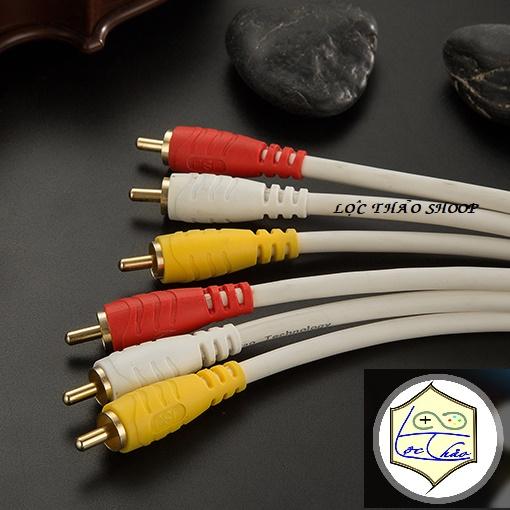 Cáp loa AV 6 đầu hoa sen RCA dài 10M cao cấp JSJ (dây AV 6 đầu)