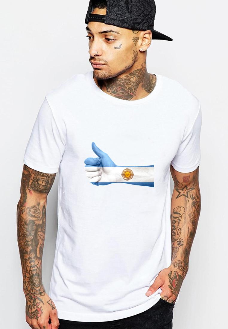 [HCM]Áo thun nam cổ tròn in hình World cup 2018 cờ Argentina form rộng vải đẹp dày mịn AokNam611