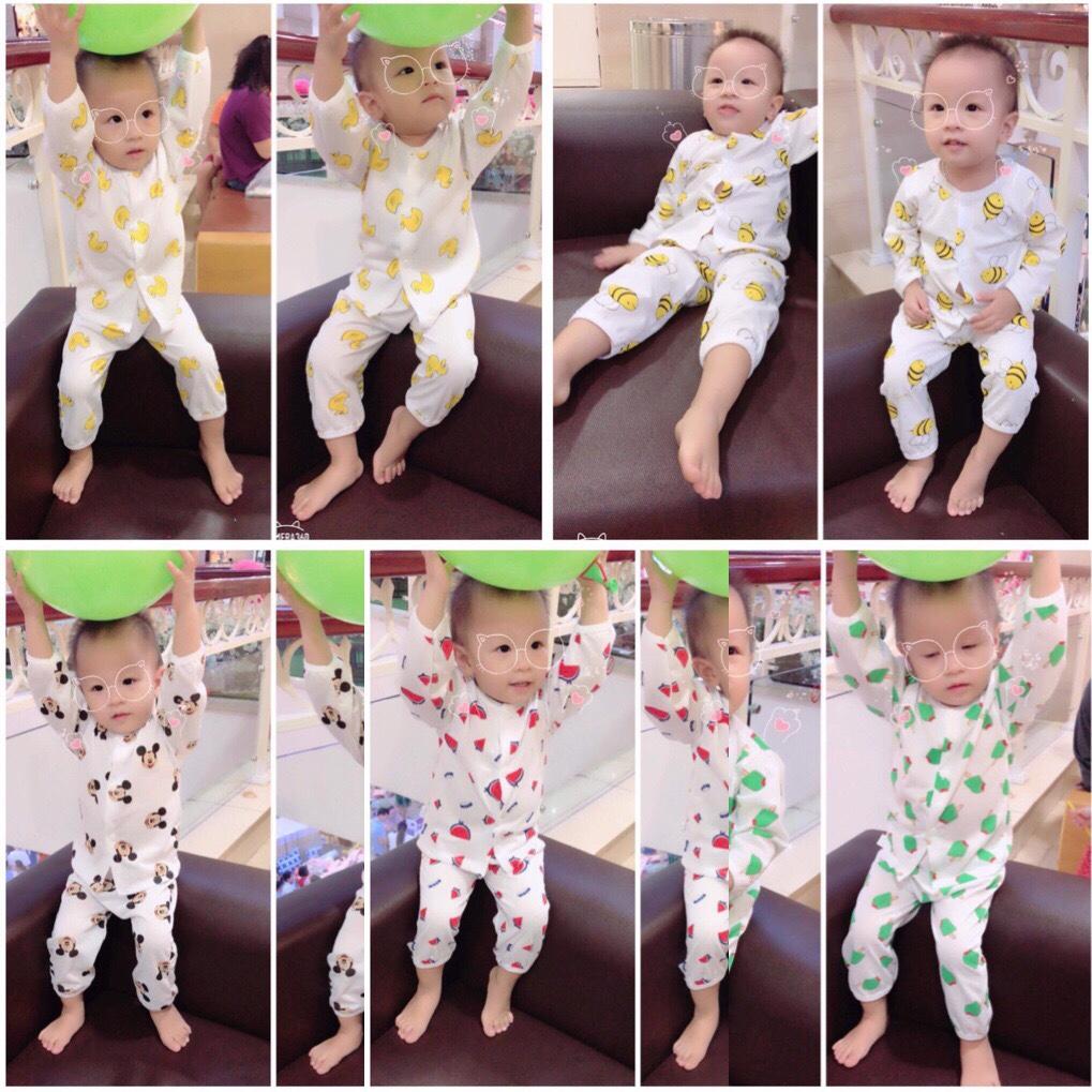 Set 5 bộ dài tay cài khuy giữa