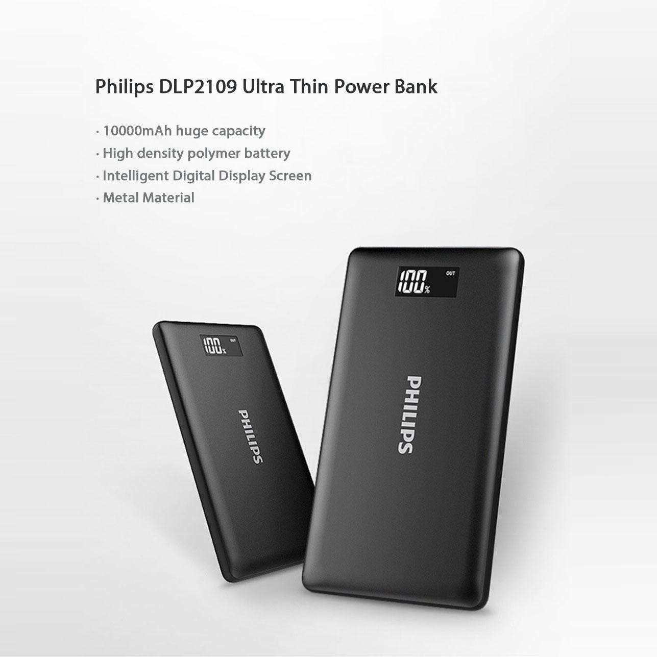 Pin sạc dự phòng philips dlp2109bk 10000mah tích hợp màn hình led
