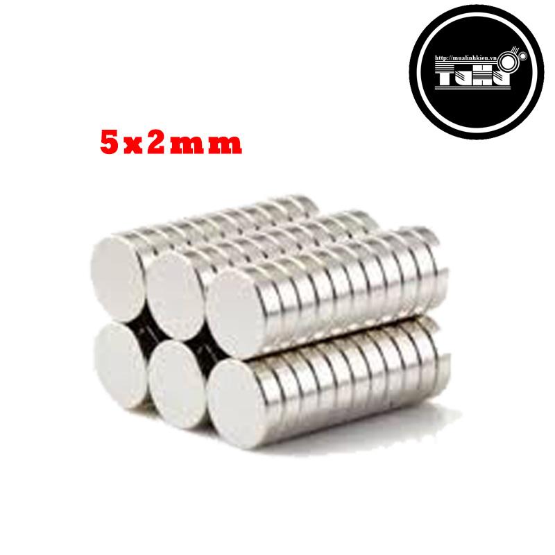 Bộ 50 viên nam châm đất hiếm tròn 5x2mm