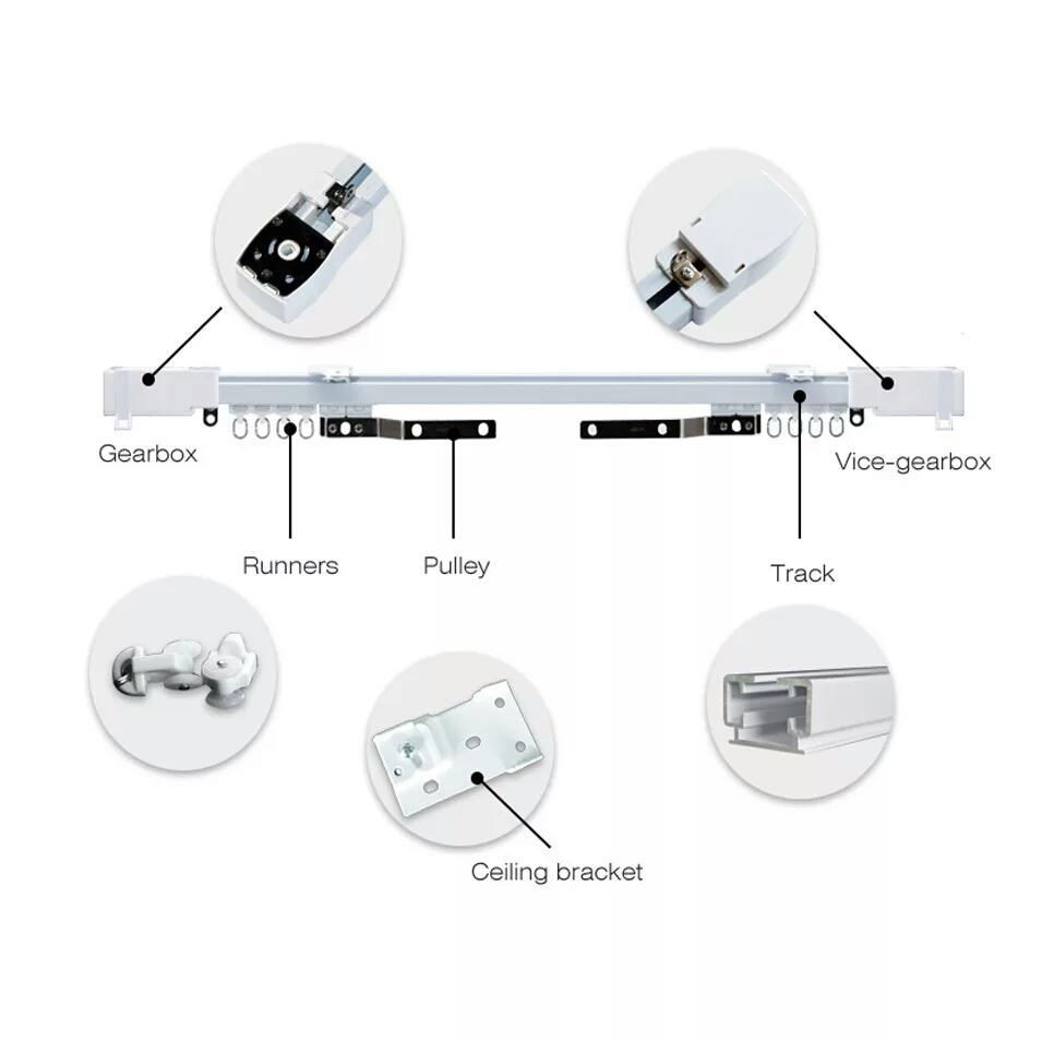 Ray rèm tự động 2.7m và phụ kiện