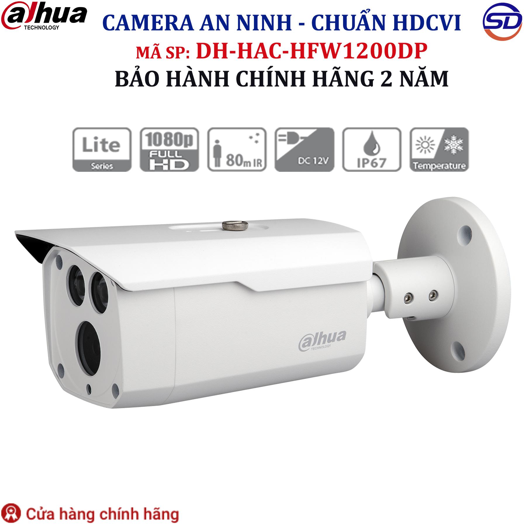 Dh-hac-hfw1200dp s3 camera giám sát an ninh - độ phân giải full hd 2mp- hồng ngoại thông minh 80 mét - thương hiệu dahua